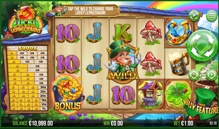 Screenshot of 3 Luck Leprechauns slots